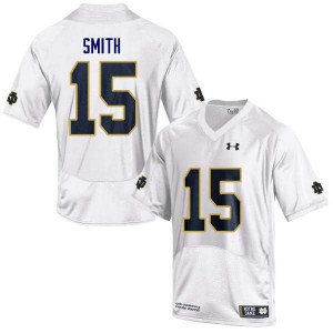 Men Notre Dame #15 Cameron Smith White Game Stitch Jersey 597168-438