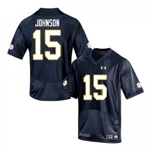 Men Irish #15 Jordan Johnson Navy Game Stitch Jerseys 105320-459