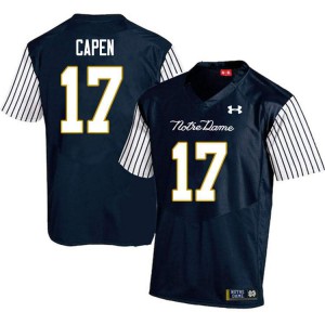 Mens Notre Dame Fighting Irish #17 Cole Capen Navy Blue Alternate Game Official Jerseys 579138-142