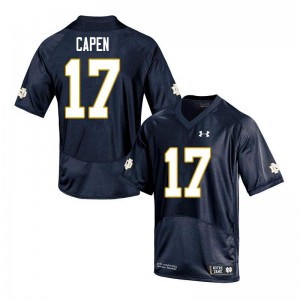 Mens Fighting Irish #17 Cole Capen Navy Game Embroidery Jerseys 168268-471