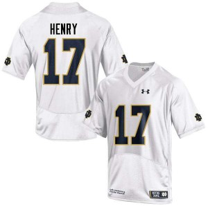 Men Notre Dame #17 Nolan Henry White Game Stitch Jerseys 745776-921