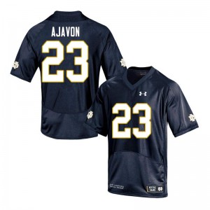 Men's Notre Dame #23 Litchfield Ajavon Navy Game Embroidery Jersey 727904-771