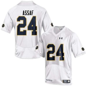 Men University of Notre Dame #24 Mick Assaf White Game High School Jersey 540191-407