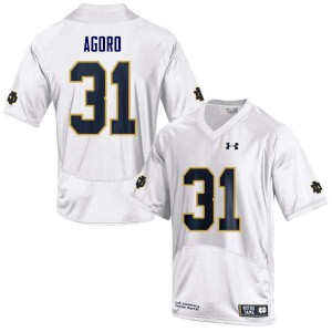 Mens University of Notre Dame #31 Temitope Agoro White Game College Jerseys 552457-240