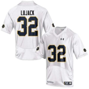 Mens UND #32 Johnny Lujack White Game Official Jerseys 439089-471