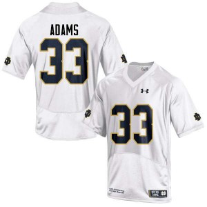Men's University of Notre Dame #33 Josh Adams White Game Player Jerseys 972041-480