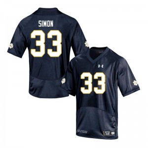 Men Notre Dame #33 Shayne Simon Navy Game Stitched Jerseys 754385-908