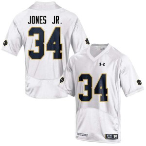 Men's University of Notre Dame #34 Tony Jones Jr. White Game Player Jerseys 163091-247