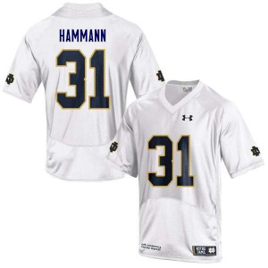 Mens University of Notre Dame #35 Grant Hammann White Game Alumni Jerseys 840942-626