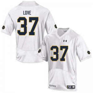 Men's Irish #37 Chase Love White Game Official Jersey 350763-226