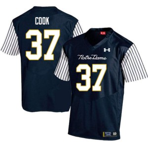 Mens Notre Dame #37 Henry Cook Navy Blue Alternate Game Player Jersey 466696-739