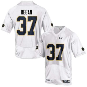 Men's Notre Dame #37 Robert Regan White Game NCAA Jersey 426741-613