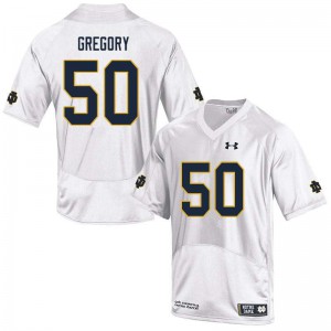 Men Notre Dame #50 Reed Gregory White Game College Jersey 425335-815