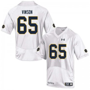 Mens UND #65 Michael Vinson White Game High School Jerseys 483744-829