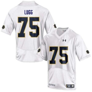 Mens University of Notre Dame #75 Josh Lugg White Game Stitch Jersey 200145-159