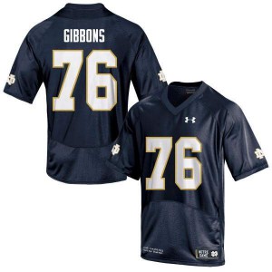 Men Notre Dame #76 Dillan Gibbons Navy Game Stitched Jersey 549301-488