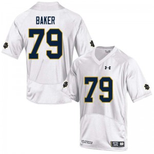 Men's Notre Dame #79 Tosh Baker White Game College Jersey 564702-420
