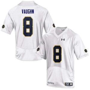 Men University of Notre Dame #8 Donte Vaughn White Game Stitched Jersey 596360-544