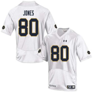Mens UND #80 Micah Jones White Game Stitched Jersey 746397-123