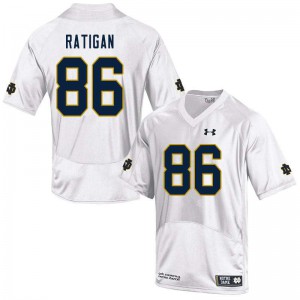 Men's Notre Dame #86 Conor Ratigan White Game Stitch Jerseys 808558-781