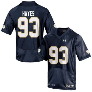 Men UND #93 Jay Hayes Navy Blue Game High School Jersey 404618-177