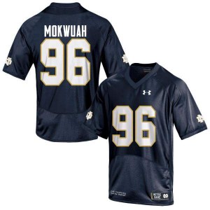 Mens UND #96 Pete Mokwuah Navy Blue Game Embroidery Jersey 587198-542