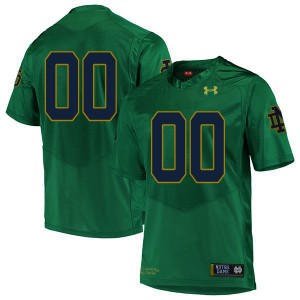 Mens University of Notre Dame #00 Custom Green Authentic NCAA Jerseys 868535-768