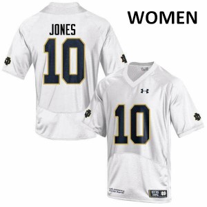 Women Notre Dame #10 Alize Jones White Game College Jerseys 477388-100
