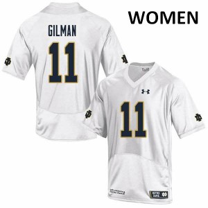 Womens Notre Dame #11 Alohi Gilman White Game Stitched Jerseys 399379-154