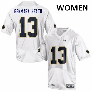Women's University of Notre Dame #13 Jordan Genmark-Heath White Game Embroidery Jersey 844080-274