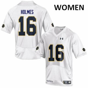Women's Notre Dame #15 C.J. Holmes White Game Alumni Jerseys 869886-629
