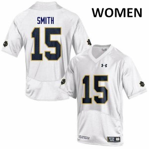 Women's Notre Dame #15 Cameron Smith White Game Football Jersey 634881-226