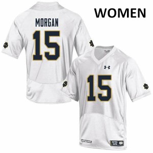 Women's UND #15 D.J. Morgan White Game Player Jersey 846988-409