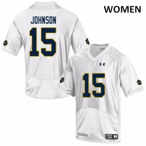 Women Notre Dame Fighting Irish #15 Jordan Johnson White Game Stitch Jerseys 155118-118