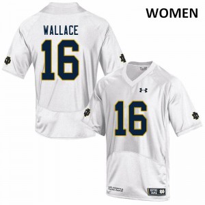 Women's UND #16 KJ Wallace White Game Alumni Jersey 566548-337