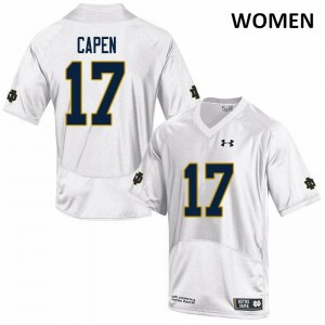 Women Fighting Irish #17 Cole Capen White Game Official Jersey 228968-528