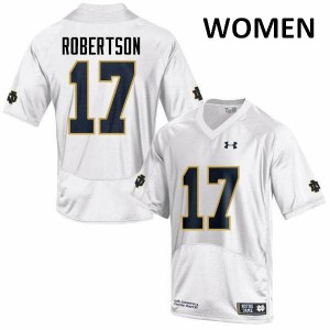 Womens Notre Dame #17 Isaiah Robertson White Game University Jerseys 904518-248