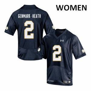 Women's UND #2 Jordan Genmark-Heath Navy Game Embroidery Jersey 322237-583