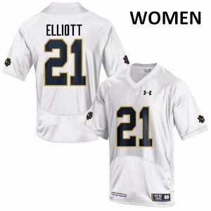 Women UND #21 Jalen Elliott White Game College Jerseys 983256-730
