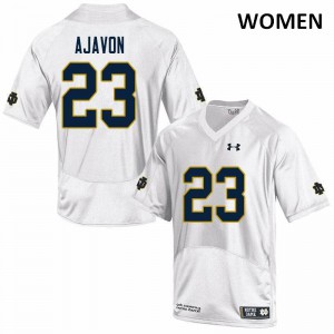 Womens Fighting Irish #23 Litchfield Ajavon White Game University Jerseys 583684-929