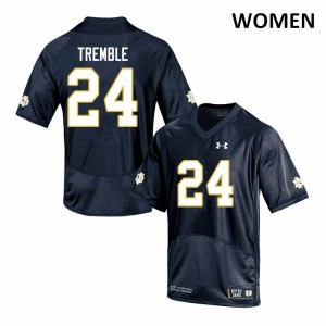 Women Notre Dame Fighting Irish #24 Tommy Tremble Navy Game Stitched Jersey 618010-818