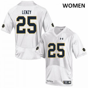 Womens University of Notre Dame #25 Braden Lenzy White Game High School Jersey 212520-489