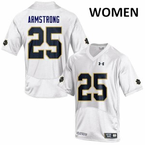 Women's Notre Dame Fighting Irish #25 Jafar Armstrong White Game Alumni Jersey 494888-111