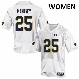 Women Notre Dame #25 John Mahoney White Game College Jersey 105820-286
