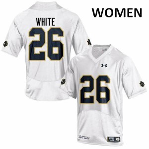 Women University of Notre Dame #26 Ashton White White Game College Jersey 405605-894
