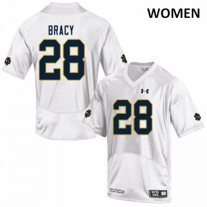 Womens Irish #28 TaRiq Bracy White Game Stitched Jerseys 425153-761