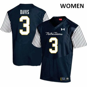 Women's Notre Dame #3 Avery Davis Navy Blue Alternate Game College Jerseys 190708-219