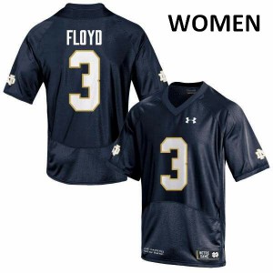 Womens UND #3 Michael Floyd Navy Blue Game Player Jerseys 635259-909