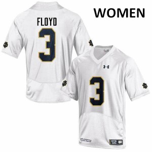 Womens University of Notre Dame #3 Michael Floyd White Game High School Jersey 817825-802