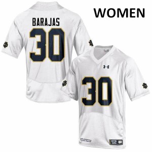 Womens UND #30 Josh Barajas White Game Stitched Jerseys 892401-395